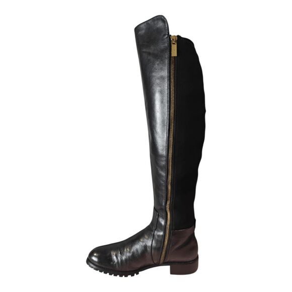 MICHAEL KORS Bryce Black Panel Leather Over The Knee Boot Size 8.5M - Picture 8 of 13